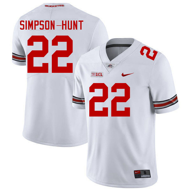 Ohio State Buckeyes Calvin Simpson-Hunt Men's's #22 Authentic White College Football Jersey 2404GKAD5